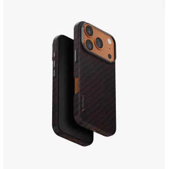 UNIQ Keva Edge funda para iPhone 17 Pro con carga MagClick, naranja