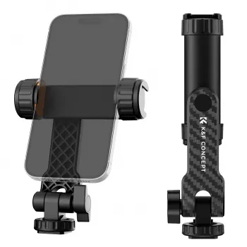 K&F Concept Soporte de trípode para smartphone con tornillo de 1/4 inch, giro 360°, negro