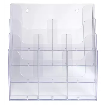 Exacompta soporte de folletos Office Variable con compartimentos, 6 compartimentos ajustables, transparente, DIN A4