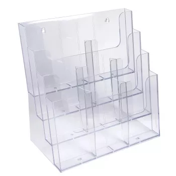 Exacompta soporte de folletos Office Variable con compartimentos, 6 compartimentos ajustables, transparente, DIN A4