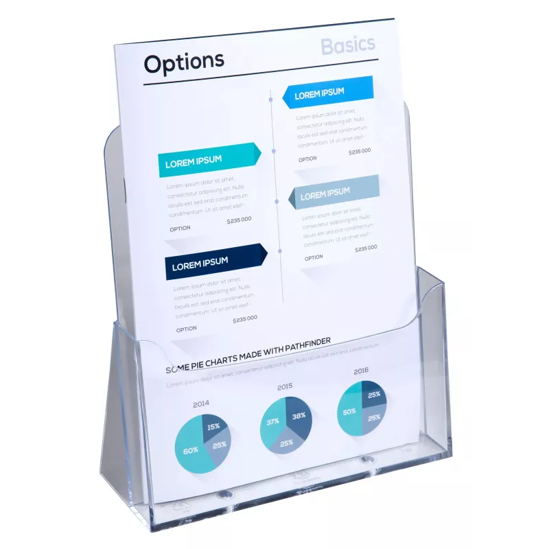 Exacompta expositor de mostrador A4 con 1 compartimento, poliestireno, transparente, 85 x 235 x 247 mm (74058D)