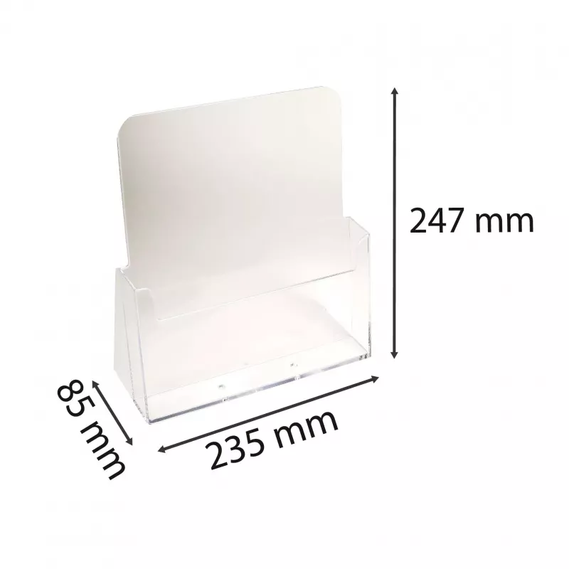 Exacompta expositor de mostrador A4 con 1 compartimento, poliestireno, transparente, 85 x 235 x 247 mm (74058D)
