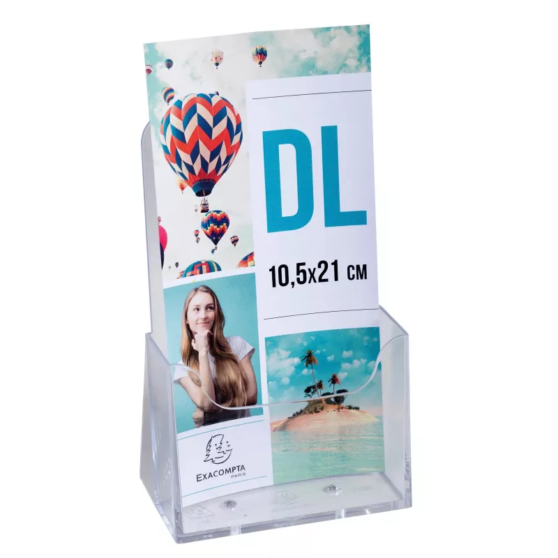 Exacompta 73058D soporte de documentos - poliestireno - transparente - DL - 65 x 115 x 182 mm