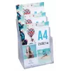 Exacompta expositor de mostrador A4 con 3 compartimentos, poliestireno, transparente, 155 x 237 x 339 mm (74158D)