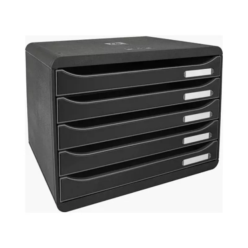 Exacompta BIG-BOX PLUS HORIZON cajonera DIN A4 horizontal, 355 x 270 x 271 mm, negro (308714D)