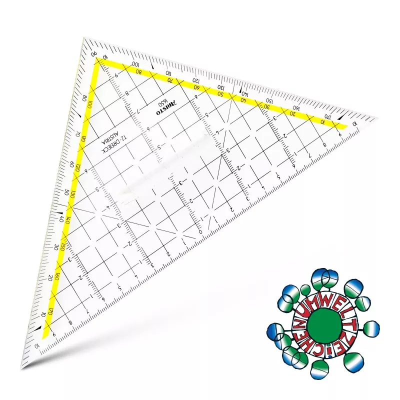 ARISTO Escuadra geométrica 22,5 cm escuadra de dibujo
