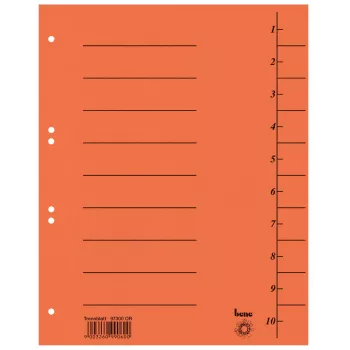 Separadores de documentos Bene 100 naranja