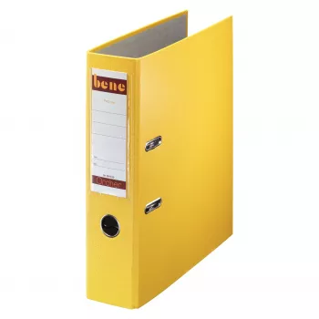 Archivador de palanca Bene 291400GE A4 amarillo 80 mm lomo 600 hojas aglomerado papel/plástico cartón laminado