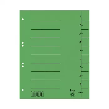 Bene Separadores de documentos 98300GN DIN A4 cartón verde 50 hojas