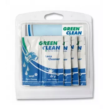 GREEN CLEAN Wet & Dry Cleaning Wipes Set - 10 packs (20 toallitas) para pantallas, LCD, LED, plasma, TFT, portátiles, tablets, smartphones, monitores - sin alcohol, sin rayas, antiestático
