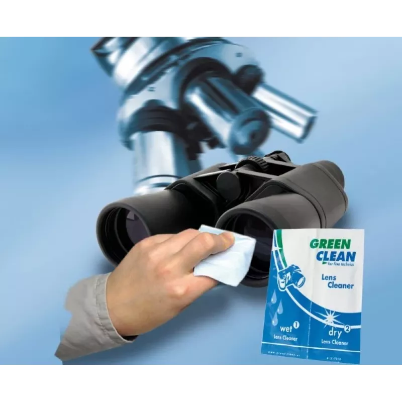 GREEN CLEAN Wet & Dry Cleaning Wipes Set - 10 packs (20 toallitas) para pantallas, LCD, LED, plasma, TFT, portátiles, tablets, smartphones, monitores - sin alcohol, sin rayas, antiestático