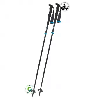 Bastones de Trekking Plegables Komperdell FX L Carb Vario Approach Compact, 4 piezas Alu 7075-T6 y Carbono, Mecanismo Plegable FX Lite, Powerlock 3.0