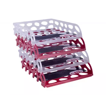SAX Bandeja de documentos Voronoi roja DIN C4