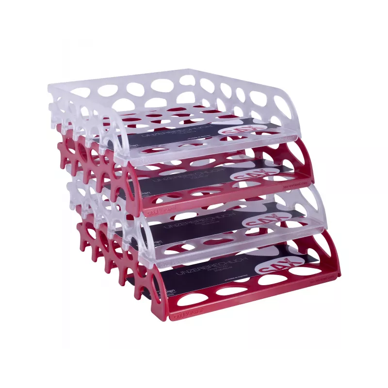 SAX Bandeja de documentos Voronoi roja DIN C4