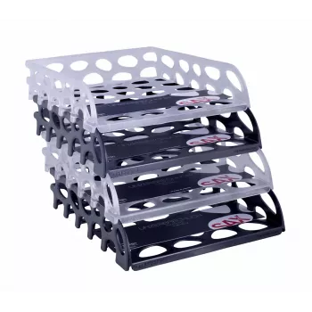 SAX Bandeja de documentos Voronoi negra DIN C4