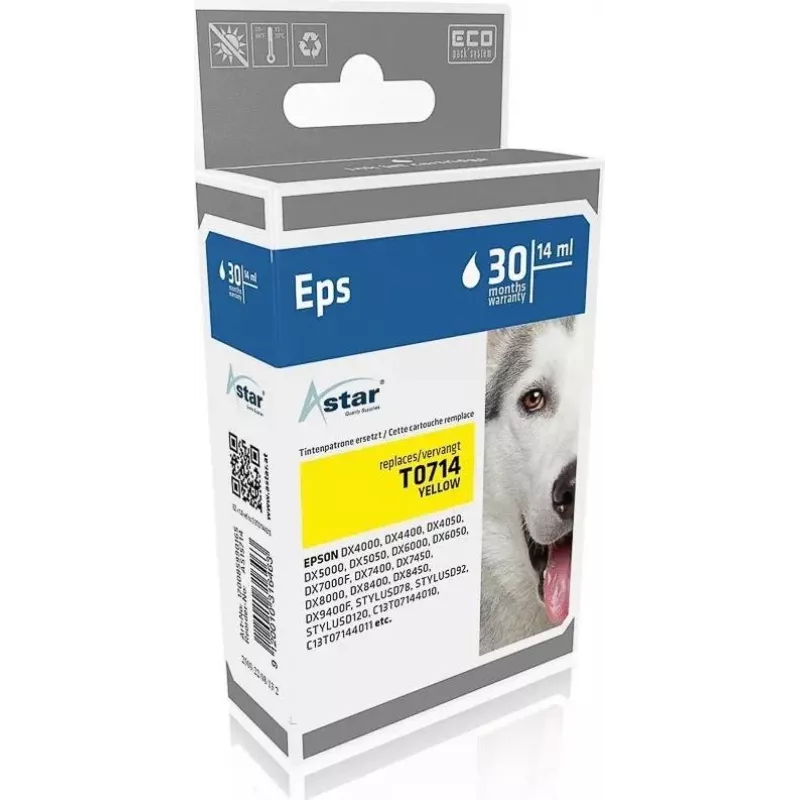 ASTAR Cartucho de tinta amarillo compatible (alternativa a Epson T0714)