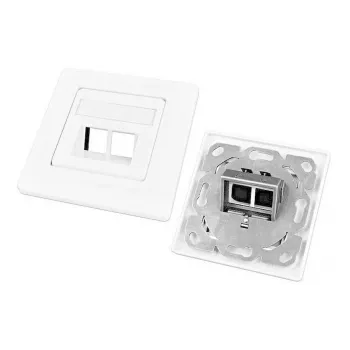 Wirewin Caja keystone vacía para 2 módulos, empotrar, compatible con mecanismos, RAL9010 blanco puro