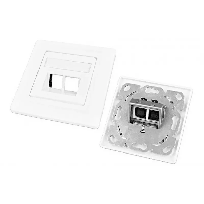 Wirewin Caja keystone vacía para 2 módulos, empotrar, compatible con mecanismos, RAL9010 blanco puro