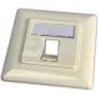 Wirewin Toma empotrable keystone para 1 módulo, compatible con mecanismos, RAL9010 blanco puro (WKS OUTLET 1)