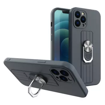 HURTEL Ring Case Funda de silicona con anillo y soporte para Xiaomi Poco X4 Pro 5G Azul