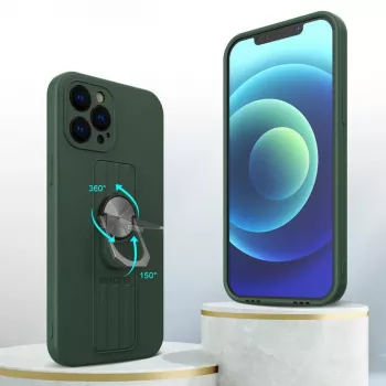 HURTEL Ring Case Funda de silicona con anillo y soporte para Xiaomi Poco X4 Pro 5G Azul