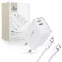 Tech-Protect C35W cargador USB-C de 2 puertos blanco