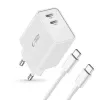 Tech-Protect C35W cargador USB-C de 2 puertos blanco