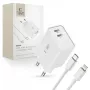 TECH-PROTECT C35W cargador de red de 2 puertos PD 35W + cable Lightning blanco