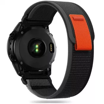 TECH-PROTECT correa de nailon para reloj Garmin Fenix 5 / 6 / 6 Pro / 7 – negro/naranja