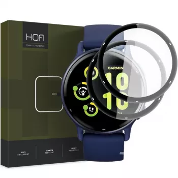 HOFI Hybrid Pro+ pack de 2 protectores de pantalla para Garmin Vivoactive 5 - negro