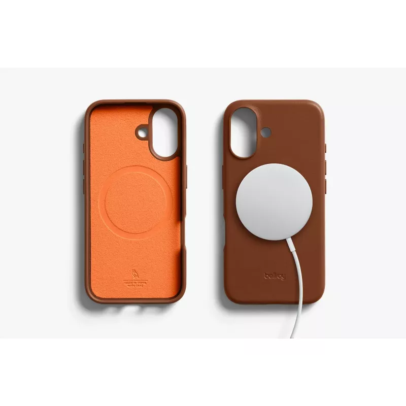 Funda de piel Bellroy para iPhone 16, marrón