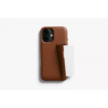 Bellroy Leather Card Case para iPhone 16 Plus, marrón