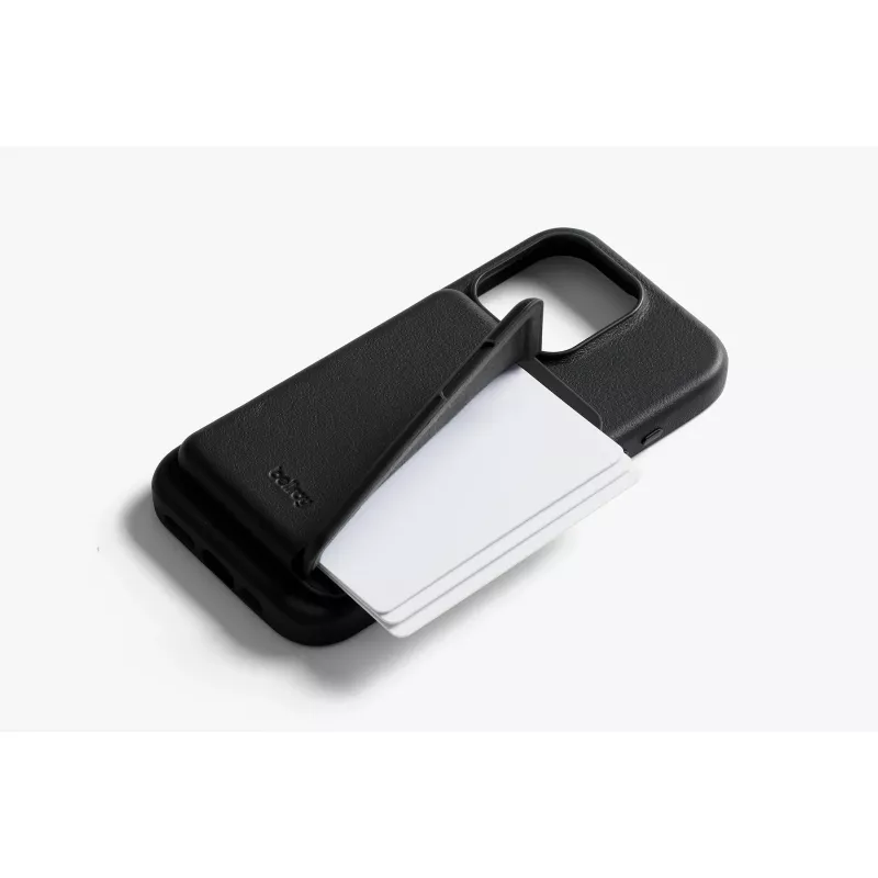 Funda de piel Bellroy con cartera magnética para iPhone 16 Pro, negro
