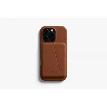 Funda de piel Bellroy con cartera magnética para iPhone 16 Pro, marrón