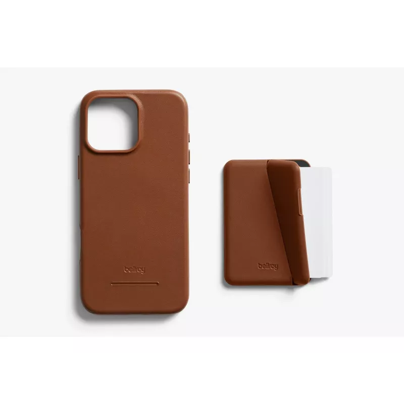Bellroy Funda de piel con cartera magnética para iPhone 16 Pro Max, marrón