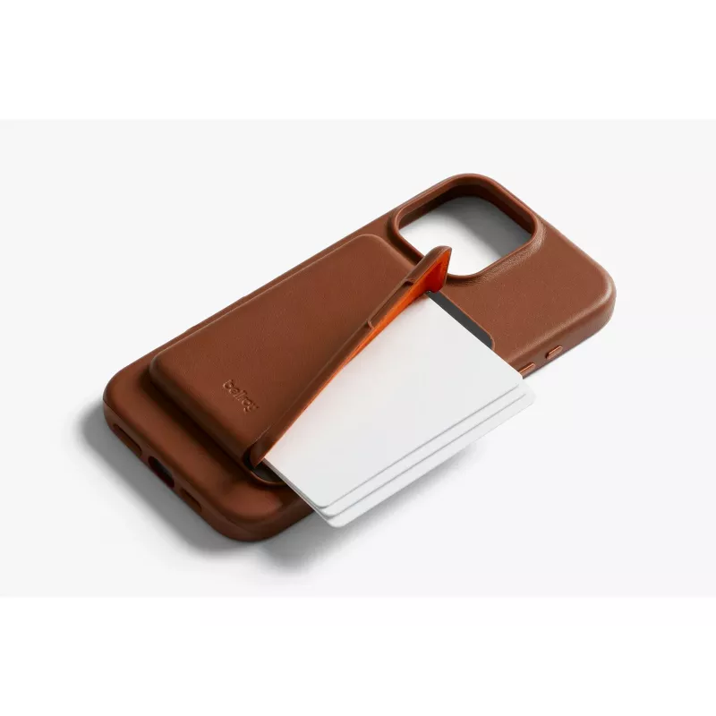 Bellroy Funda de piel con cartera magnética para iPhone 16 Pro Max, marrón