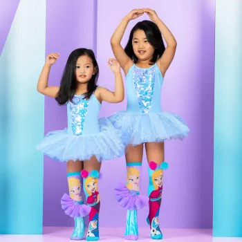 MADMIA Disney Frozen Elsa Anna Calcetines altos para niñas - 1 par, talla de zapato infantil US 10-3 (EU 27-34), multicolor