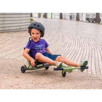 EzyRoller Classic Go-Kart de propulsión por pies para niños de 3-12 años, Negro