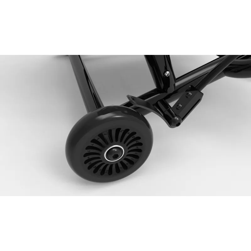 EzyRoller Classic Go-Kart de propulsión por pies para niños de 3-12 años, Negro