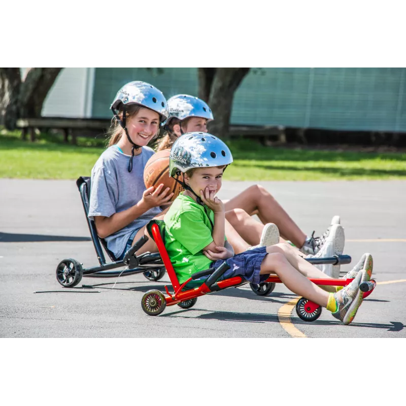 EzyRoller Classic Go-Kart de propulsión por pies para niños de 3-12 años, Negro