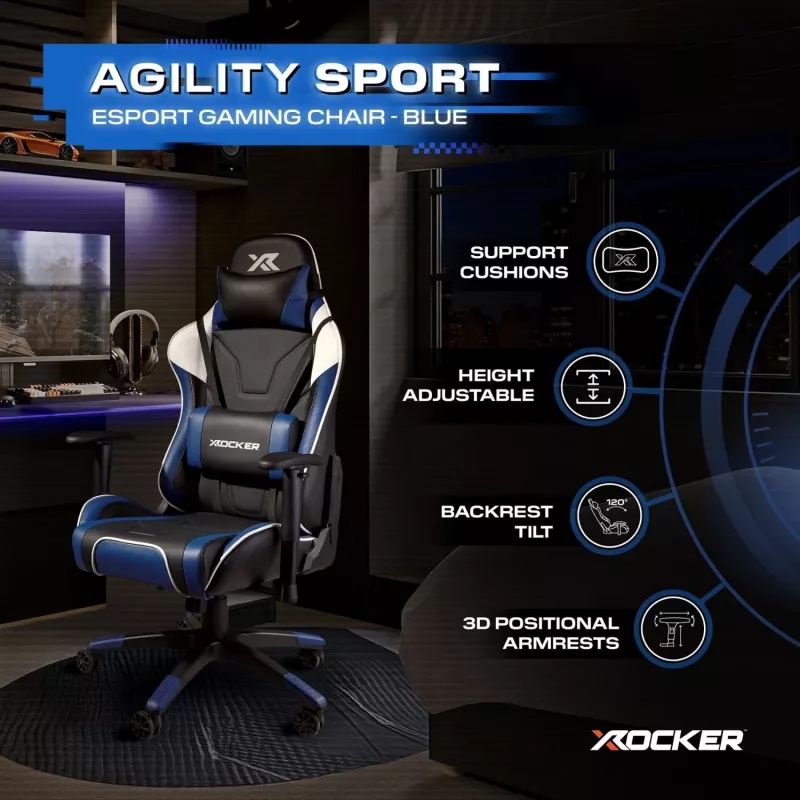 X Rocker Agility Silla gaming eSports Azul/Negro