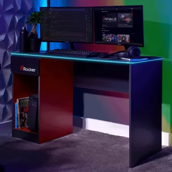 XROCKER Escritorio gaming Gris-Rojo