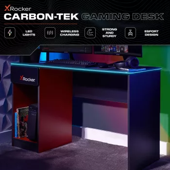 XROCKER Escritorio gaming Gris-Rojo