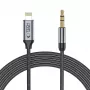 TECH-PROTECT UltraBoost Lightning to AUX Mini Jack 3.5mm Cable 100cm Negro