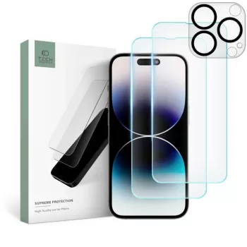 TECH-PROTECT Supreme Set protector de pantalla de cristal templado para Apple iPhone 14 Pro Max, transparente