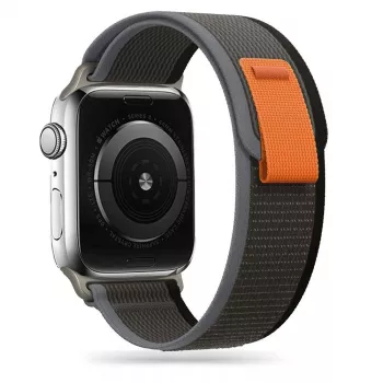 TECH-PROTECT Nylon correa para Apple Watch 4 / 5 / 6 / 7 / 8 / SE / Ultra (42 / 44 / 45 / 49 mm) negro/naranja