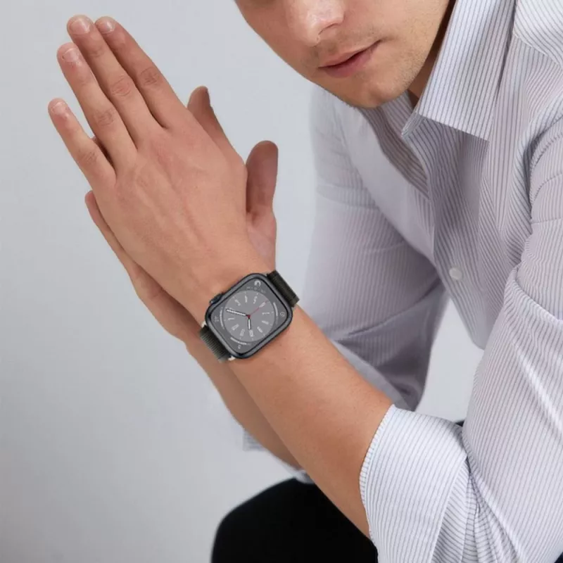 TECH-PROTECT Nylon correa para Apple Watch 4 / 5 / 6 / 7 / 8 / SE / Ultra (42 / 44 / 45 / 49 mm) negro/naranja