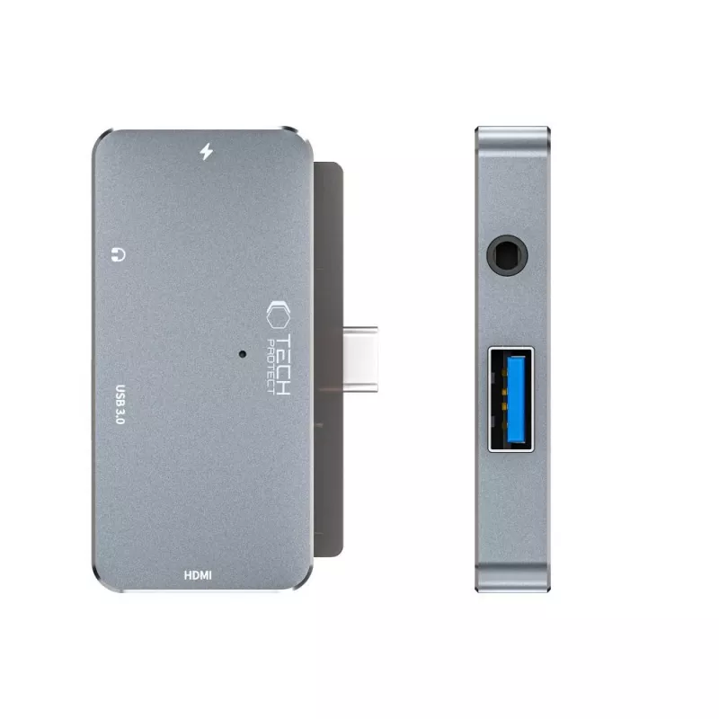 TECH-PROTECT V6-HUB adaptador 4en1 gris