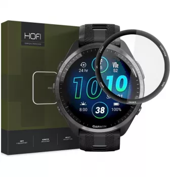 HOFI Hybrid Pro+ protector de pantalla de cristal híbrido para Garmin Forerunner 965 - negro