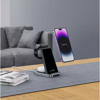 Tech-Protect QI15W-A26 3IN1 Wireless Charging Station Negro